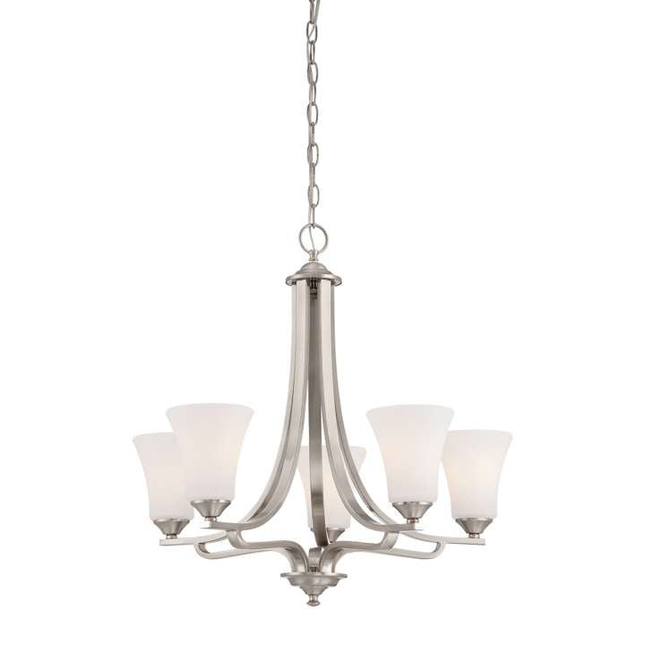 Treme 5-Light Chandelier in Brushed Nickel | Chandeliers | Modishstore