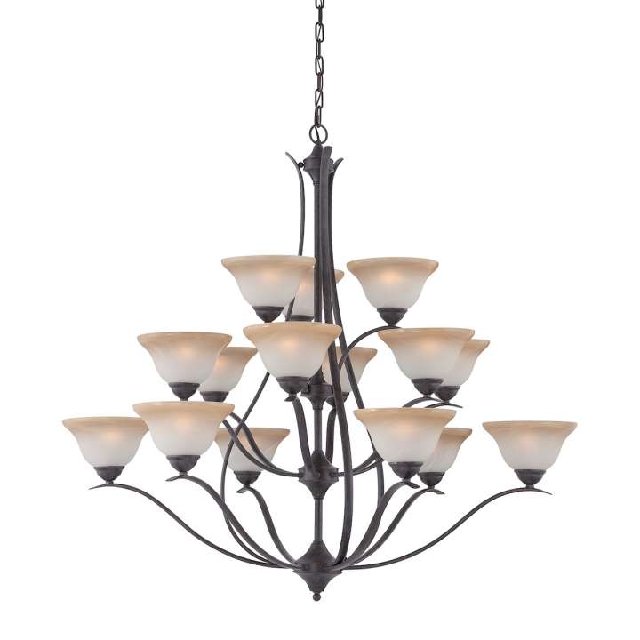 Prestige 15-Light Chandelier in Sable Bronze | Chandeliers | Modishstore