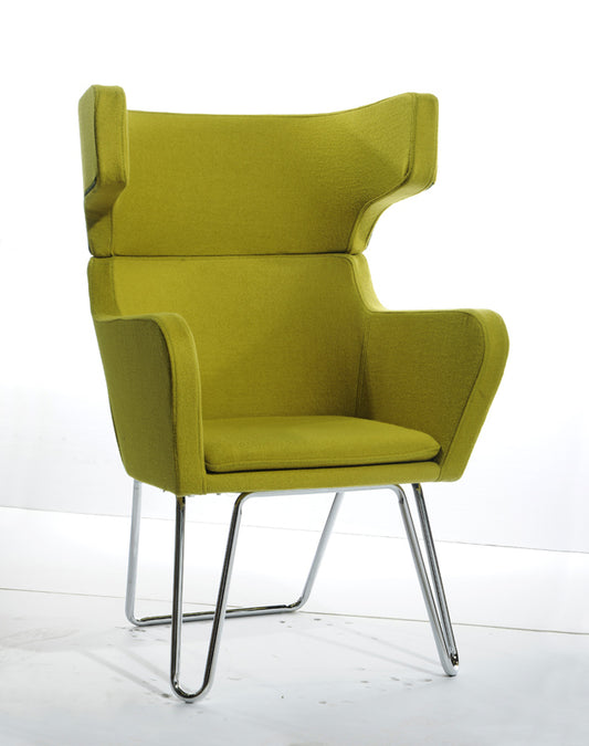 Modrest Anser Modern Green Fabric Lounge Chair | Accent Chairs | Modishstore - 1