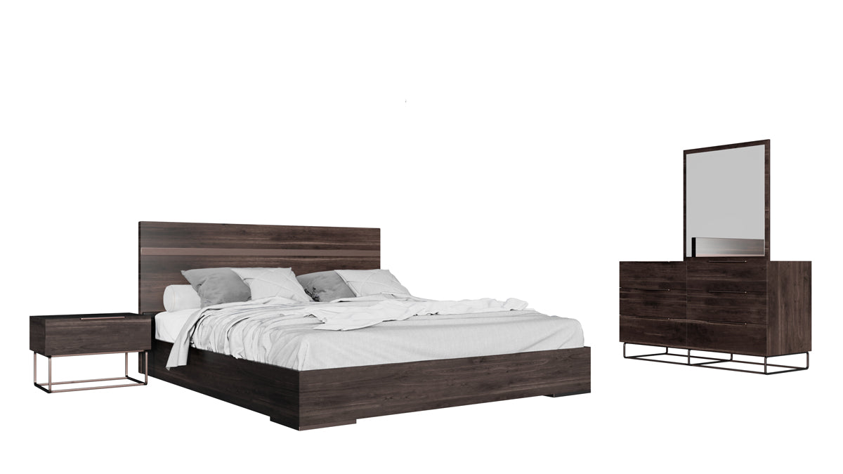 Nova Domus Benzon Italian Modern Dark Rovere Bed | Beds | Modishstore - 4