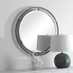 Light Silver Iron 3-dimensional Mirror By Modish Store