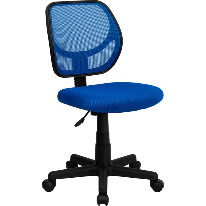 Low Back Blue Mesh Swivel Task Office Chair By Flash Furniture | Office Chairs | Modishstore - 1