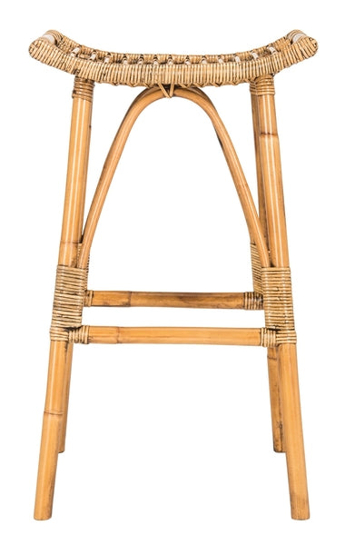 Safavieh Leda Rattan Bar Stool | Bar Stools | Modishstore - 1