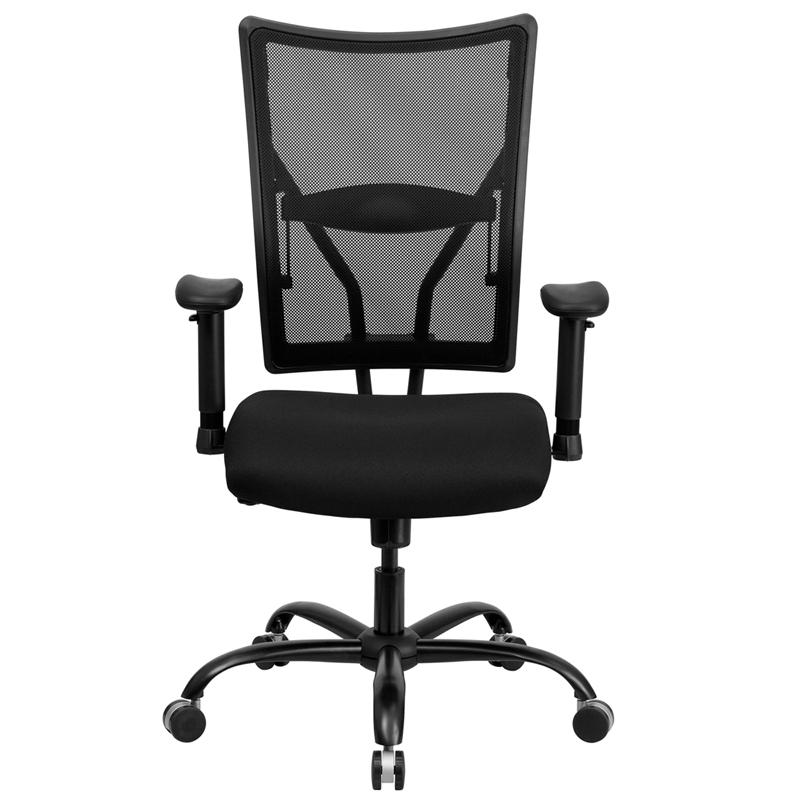 Hercules Series Big & Tall 400 Lb. Rated Black Mesh Executive Swivel Ergonomic Office Chair With Adjustable Arms By Flash Furniture | Office Chairs | Modishstore - 4