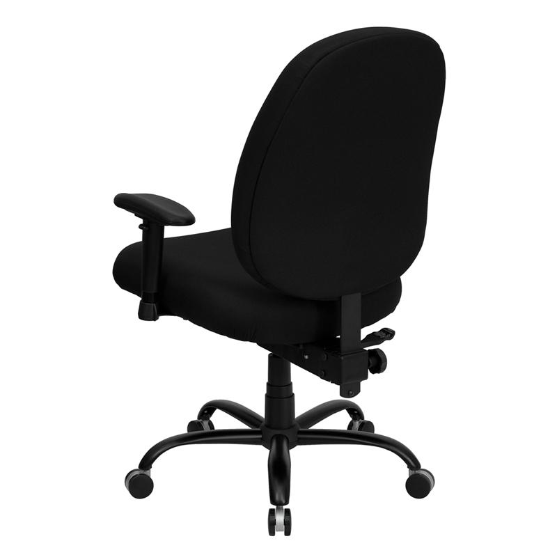 Hercules Series Big & Tall 400 Lb. Rated Black Fabric Executive Ergonomic Office Chair With Adjustable Back And Arms By Flash Furniture | Office Chairs | Modishstore - 3